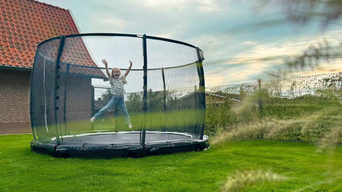 EXIT Allure Premium Bodentrampolin ø427cm - grün
