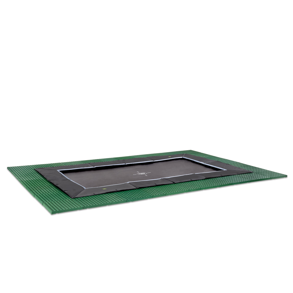 EXIT Dynamic ebenerdiges Trampolin 275x458cm mit Freezone Sicherheitsplatten - schwarz