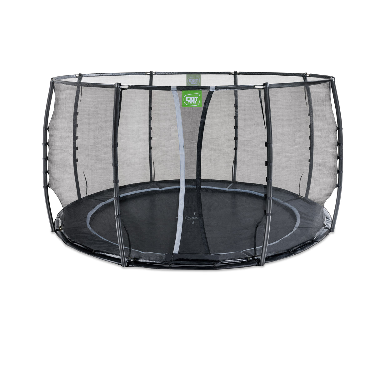 EXIT Dynamic ebenerdiges Trampolin ø427cm mit Sicherheitsnetz - schwarz