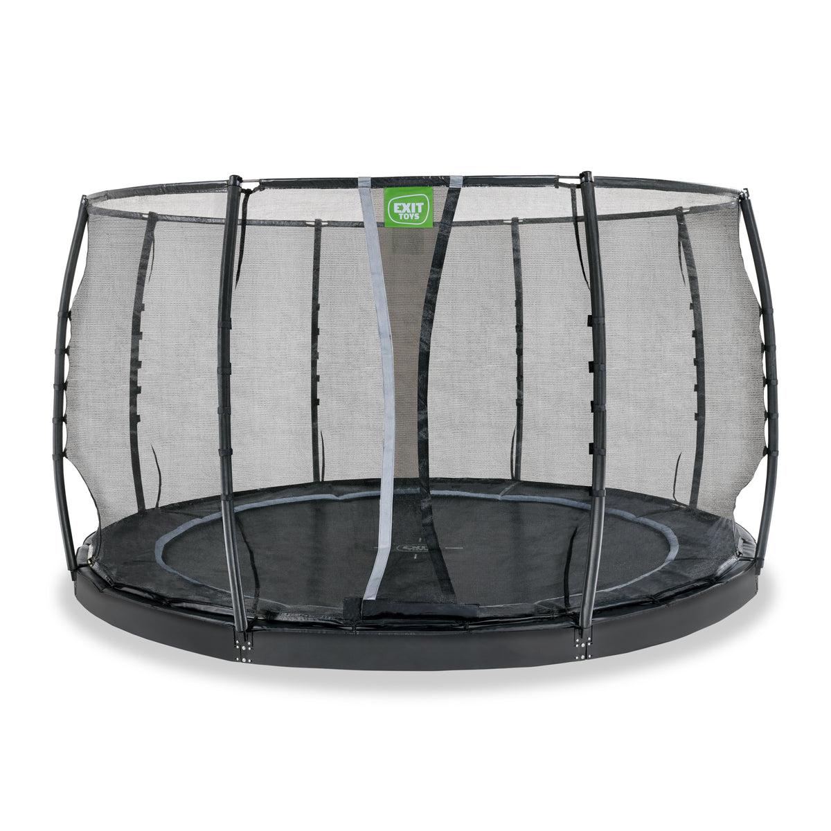 EXIT Dynamic ebenerdiges Trampolin ø427cm mit Sicherheitsnetz - schwarz