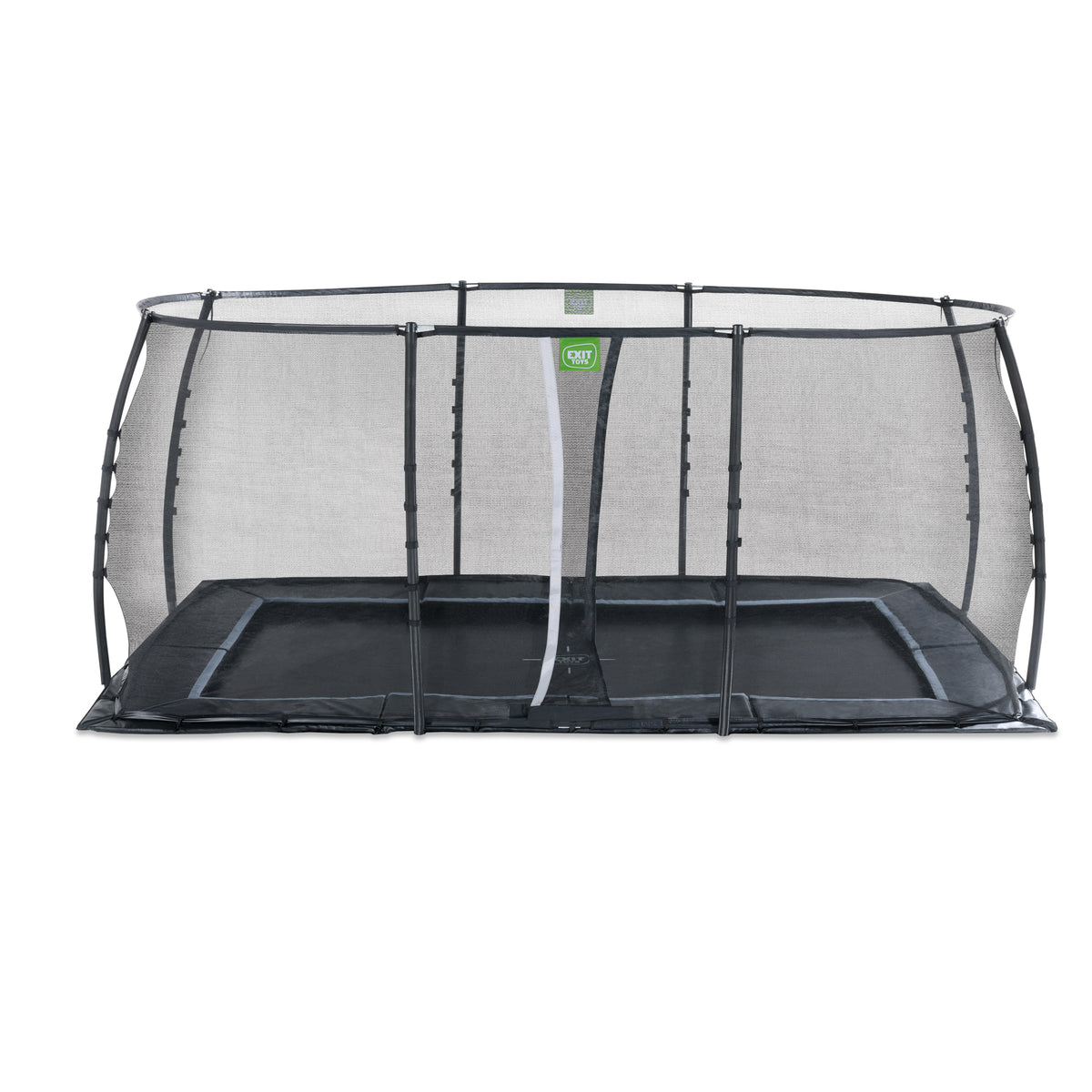 EXIT Dynamic ebenerdiges Trampolin 275x458cm mit Sicherheitsnetz - schwarz