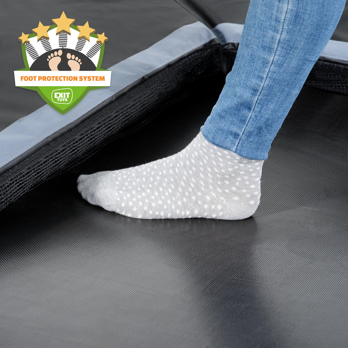EXIT Dynamic ebenerdiges sports Trampolin 275x458cm - schwarz