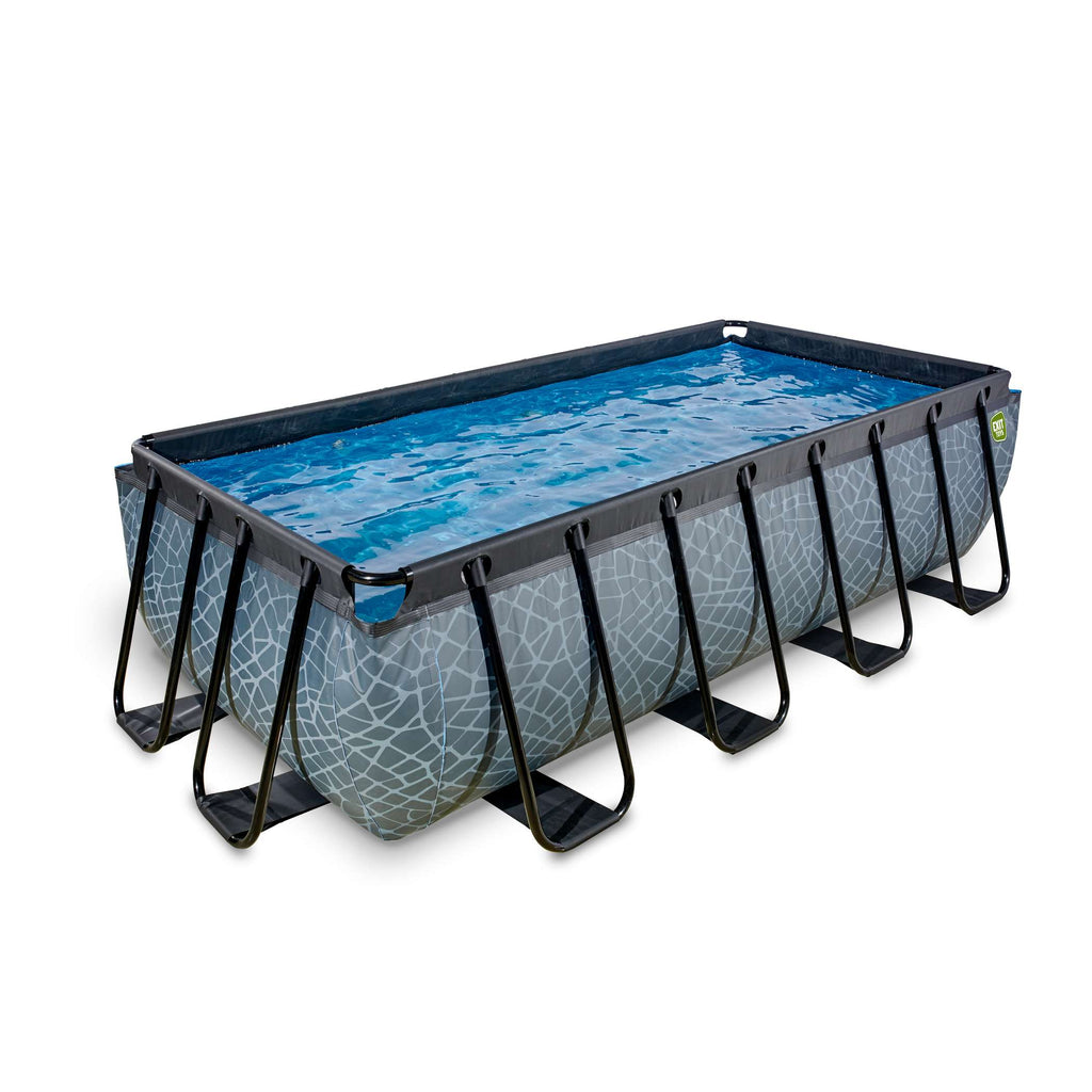 EXIT Stone Pool 400x200x100cm mit Filterpumpe - grau