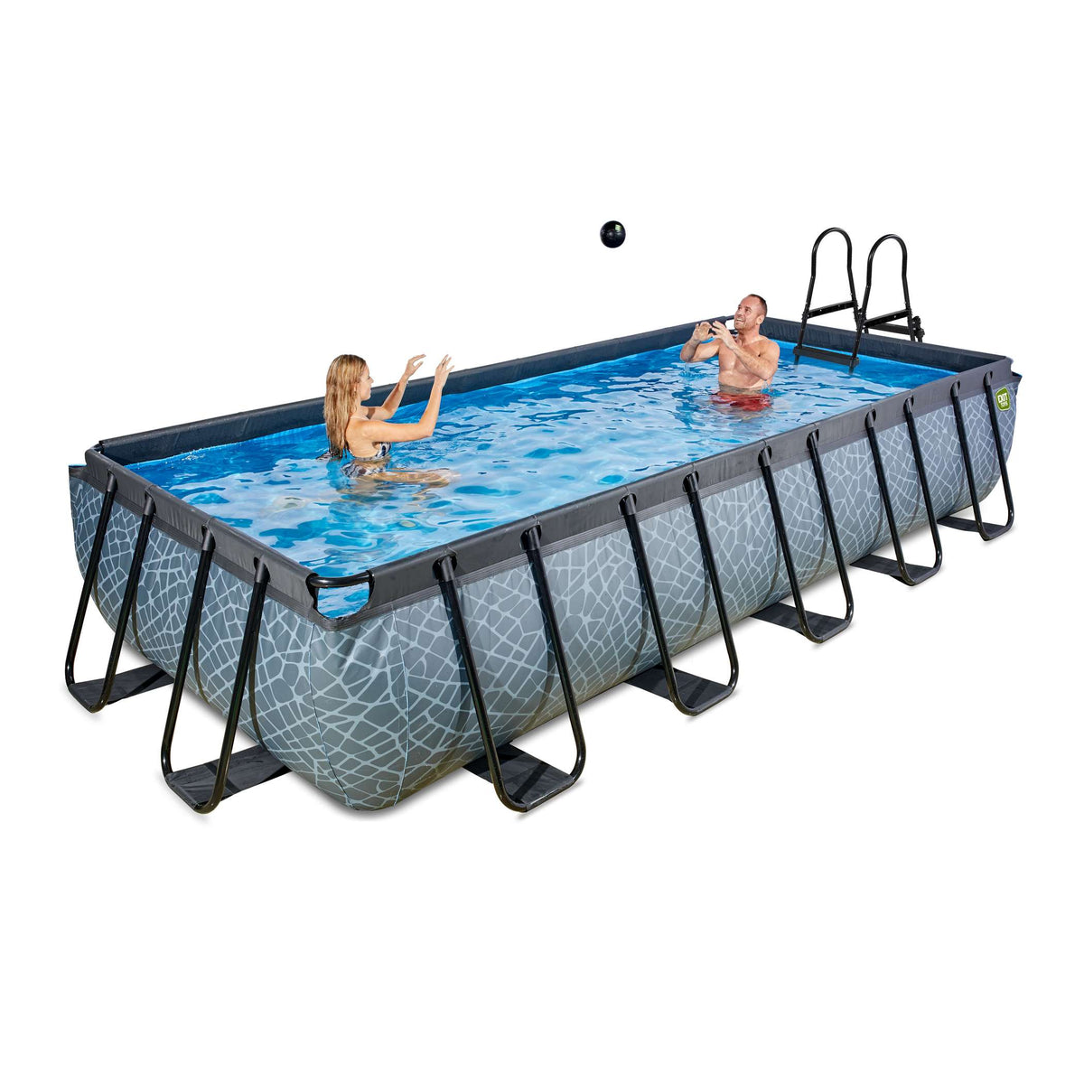 EXIT Stone Pool 540x250x100cm mit Filterpumpe - grau