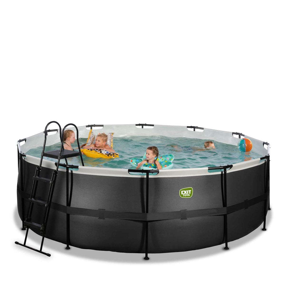 EXIT Black Leather Pool ø427x122cm mit Filterpumpe - schwarz
