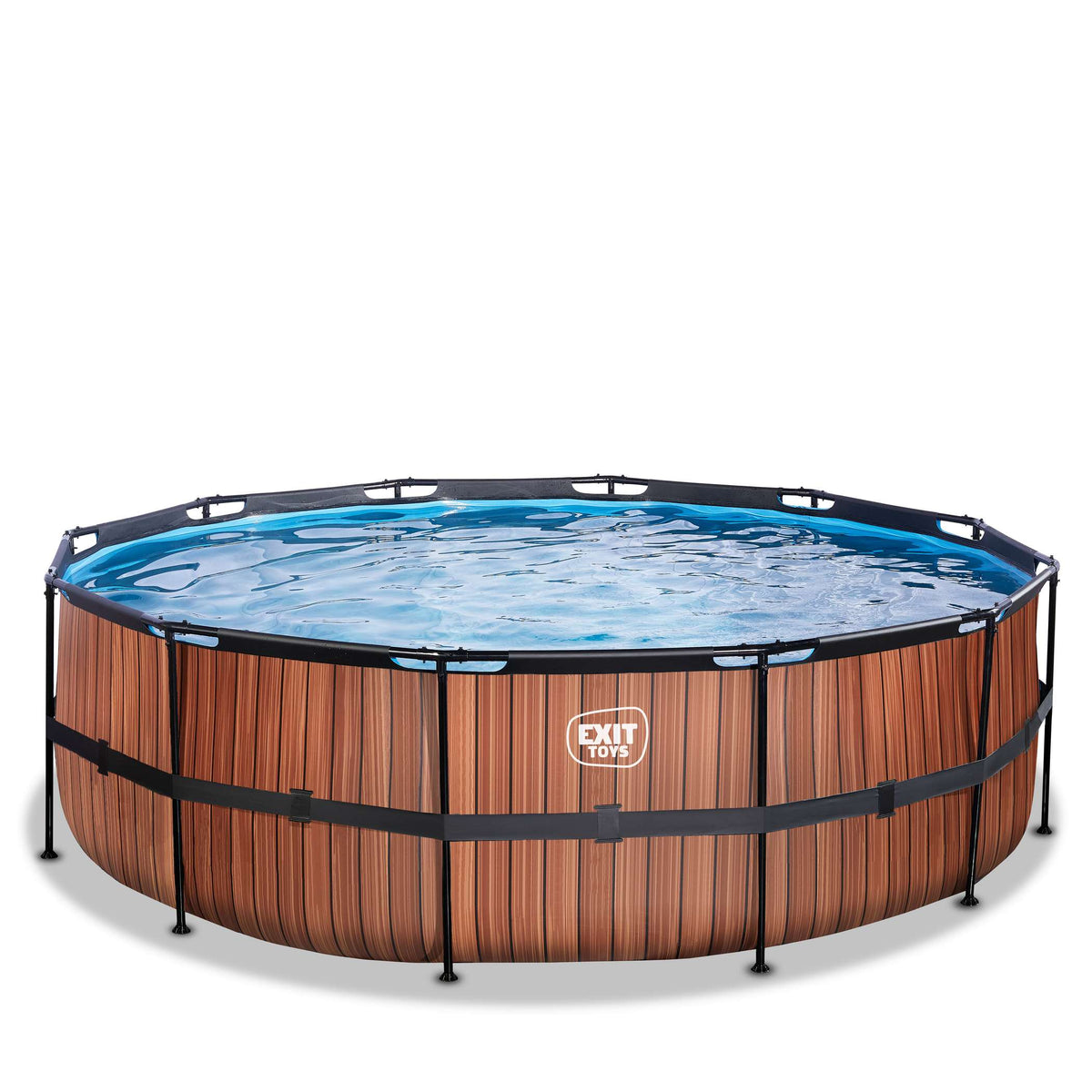 EXIT Wood Pool ø450x122cm mit Filterpumpe - braun