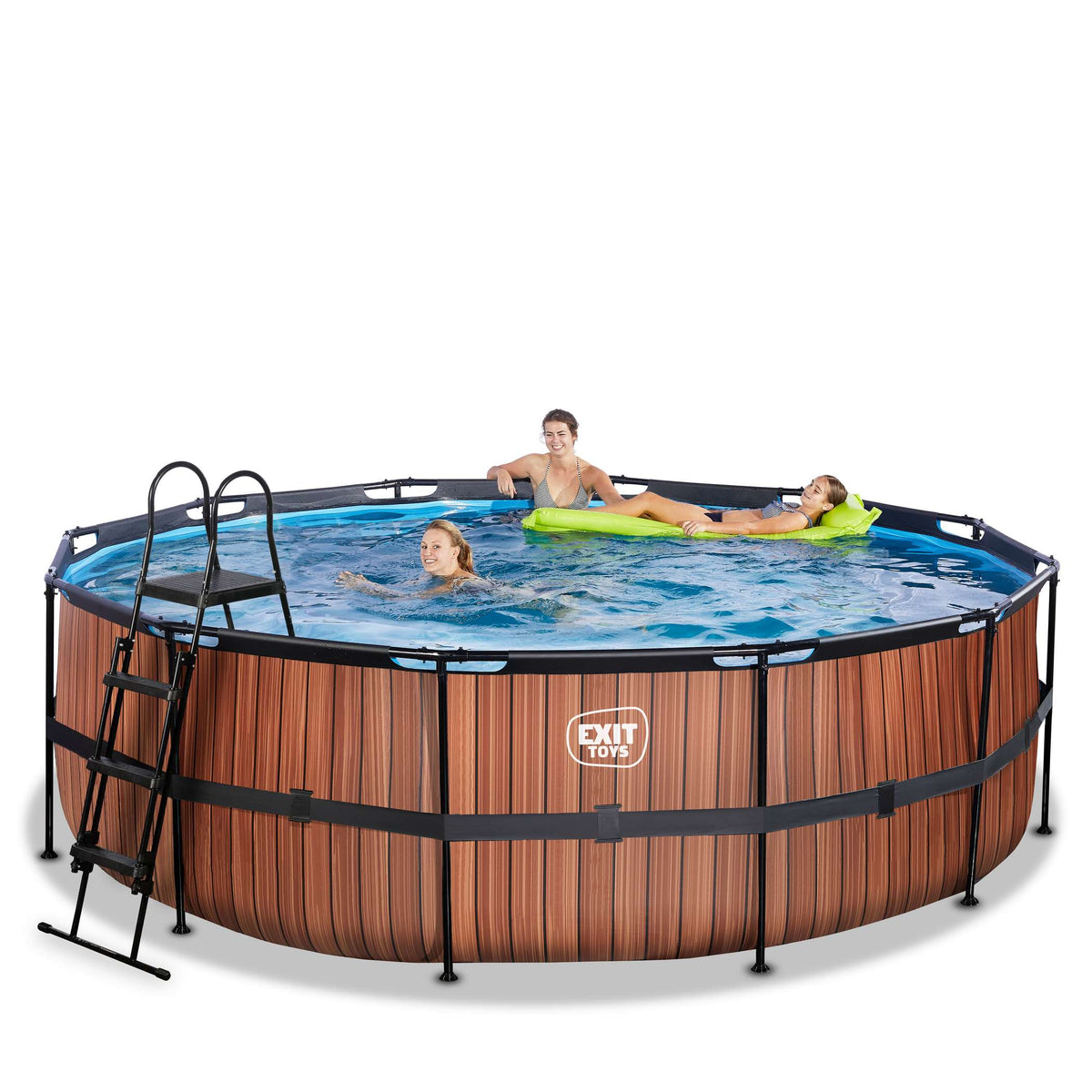 EXIT Wood Pool ø450x122cm mit Filterpumpe - braun