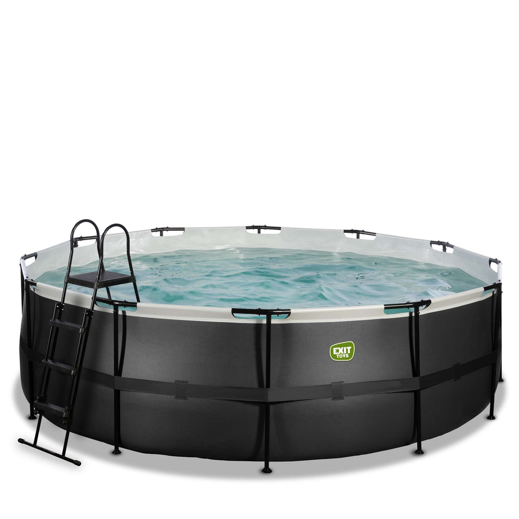 EXIT Black Leather Pool ø450x122cm mit Filterpumpe - schwarz