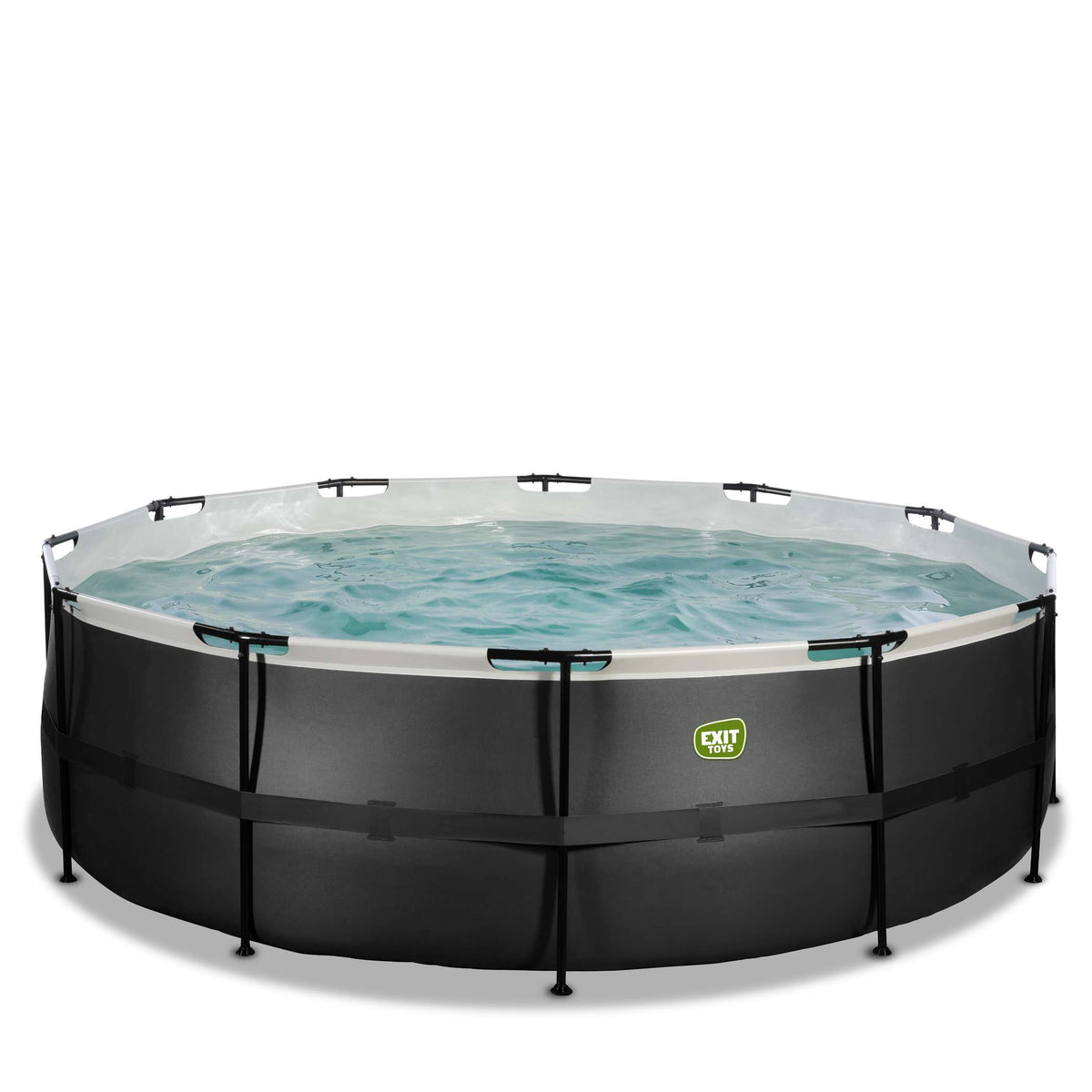 EXIT Black Leather Pool ø450x122cm mit Filterpumpe - schwarz