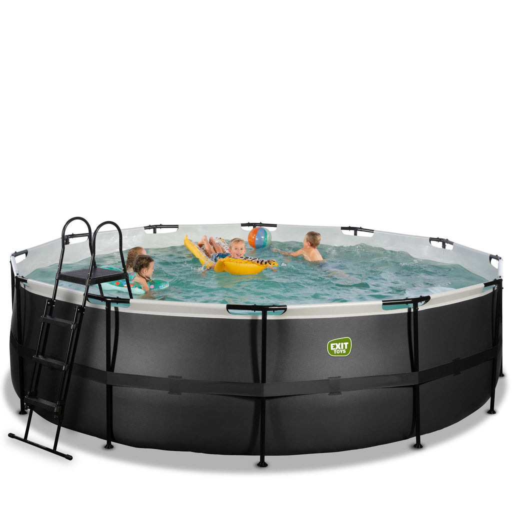 EXIT Black Leather Pool ø488x122cm mit Filterpumpe - schwarz