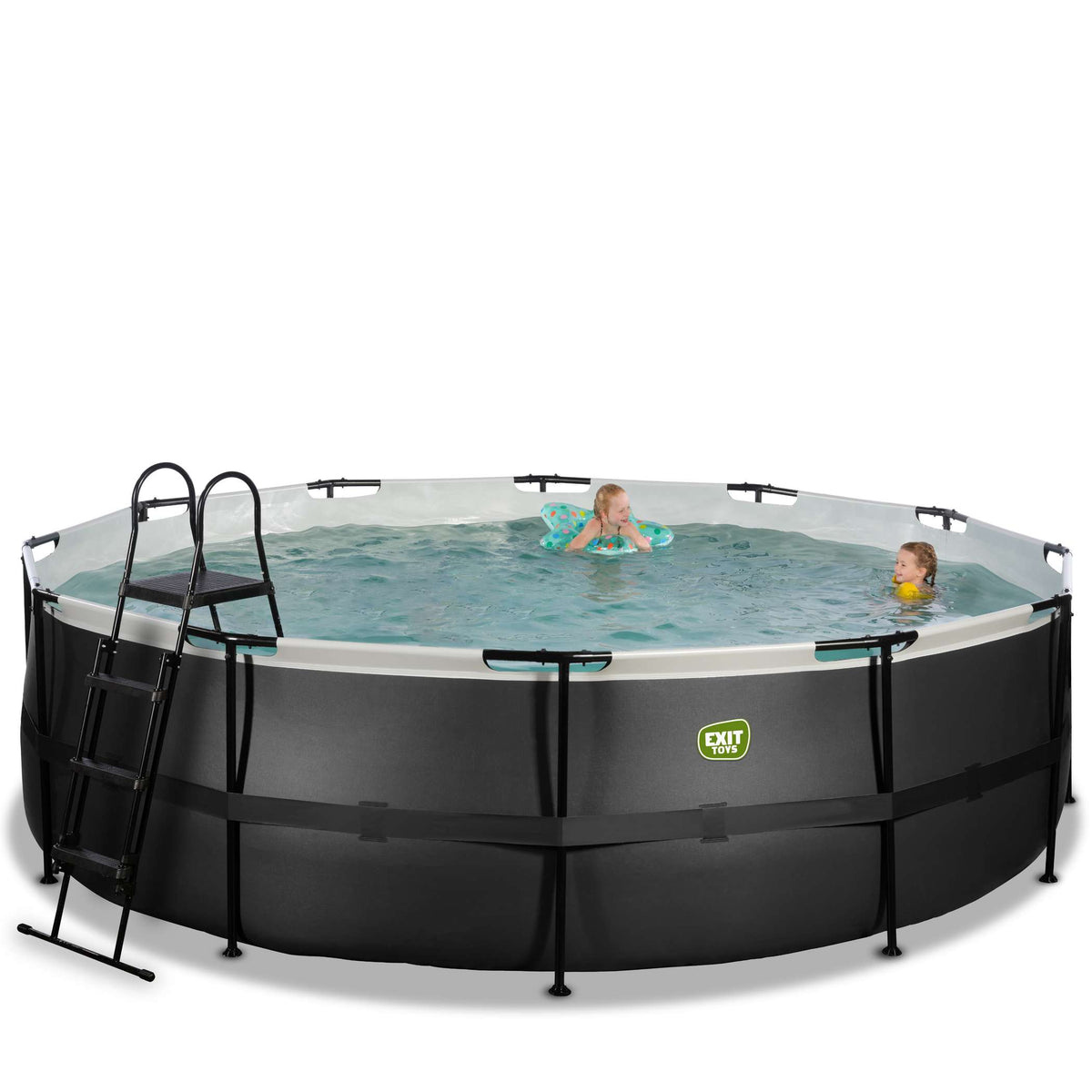 EXIT Black Leather Pool ø488x122cm mit Filterpumpe - schwarz