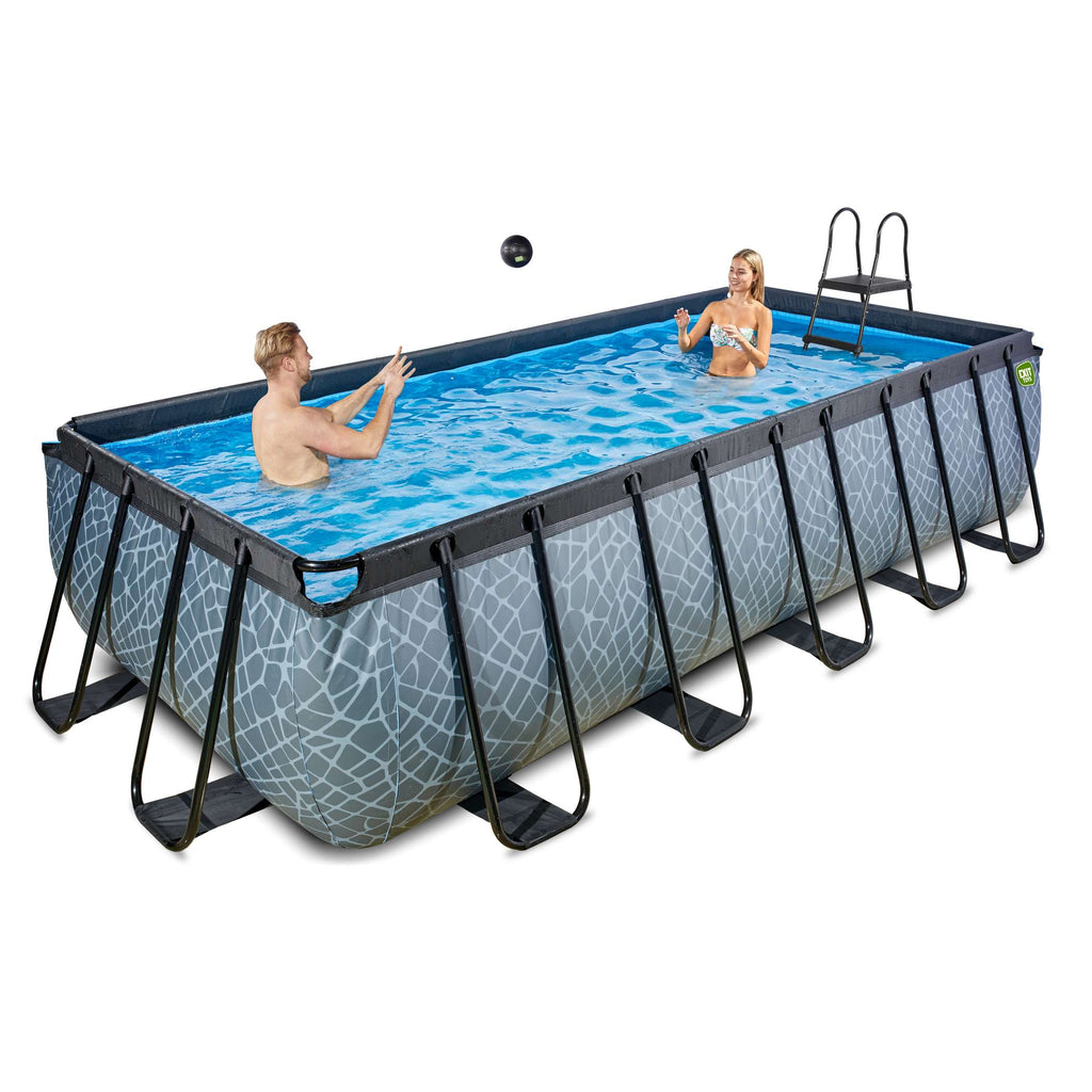 EXIT Stone Pool 540x250x122cm mit Filterpumpe - grau