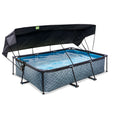 EXIT Stone Pool 300x200x65cm mit Filterpumpe und Sonnensegel - grau
