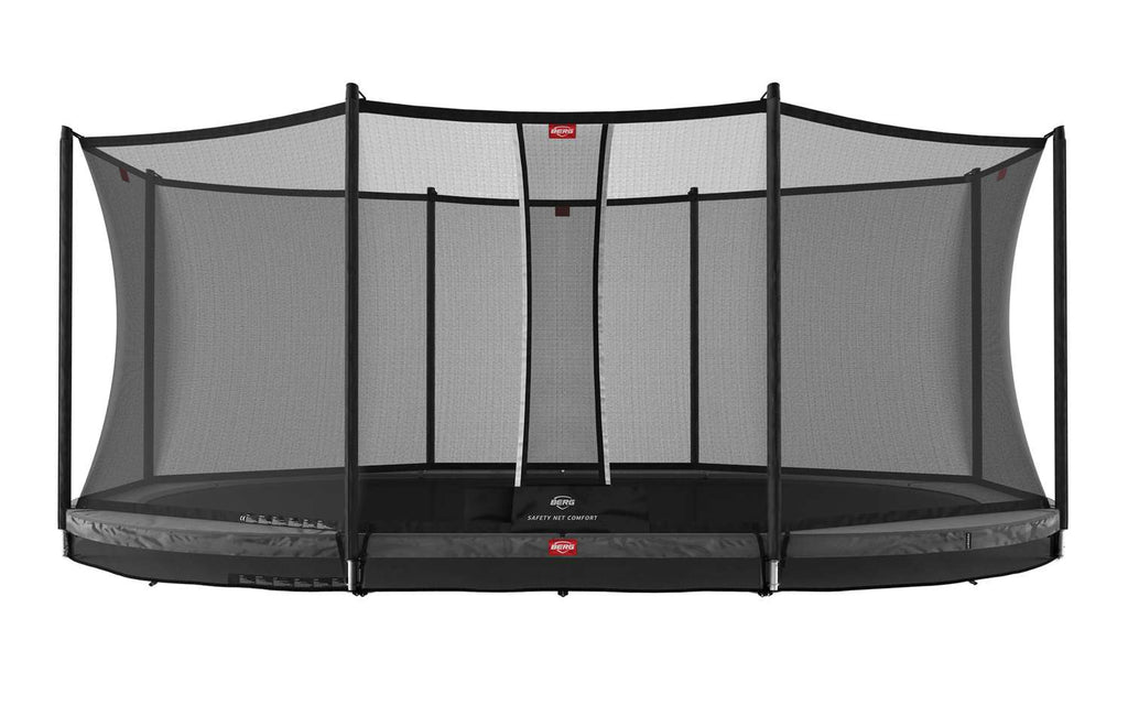 BERG Grand Favorit InGround Bodentrampolin oval mit Sicherheitsnetz Comfort