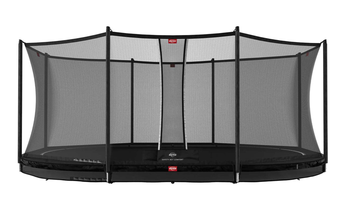BERG Grand Favorit InGround Bodentrampolin oval mit Sicherheitsnetz Comfort