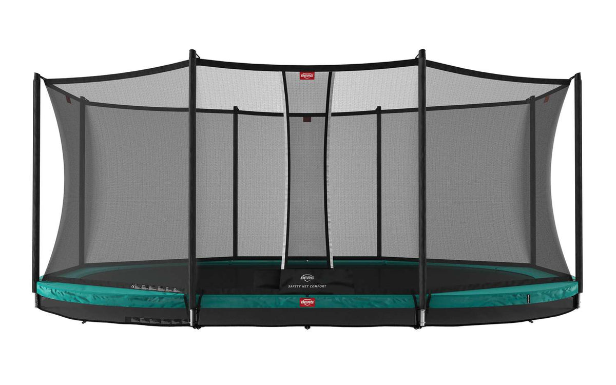 BERG Grand Favorit InGround Bodentrampolin oval mit Sicherheitsnetz Comfort