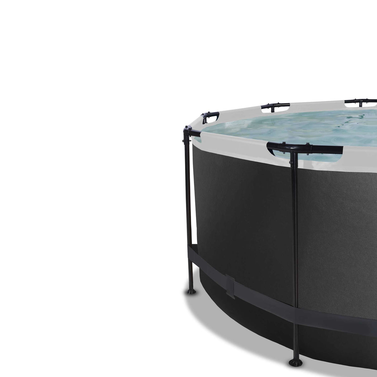 EXIT Black Leather Pool ø360x122cm mit Sandfilterpumpe - schwarz