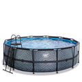 EXIT Stone Pool ø450x122cm mit Sandfilterpumpe - grau