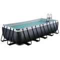 EXIT Black Leather Pool 540x250x122cm mit Sandfilterpumpe - schwarz