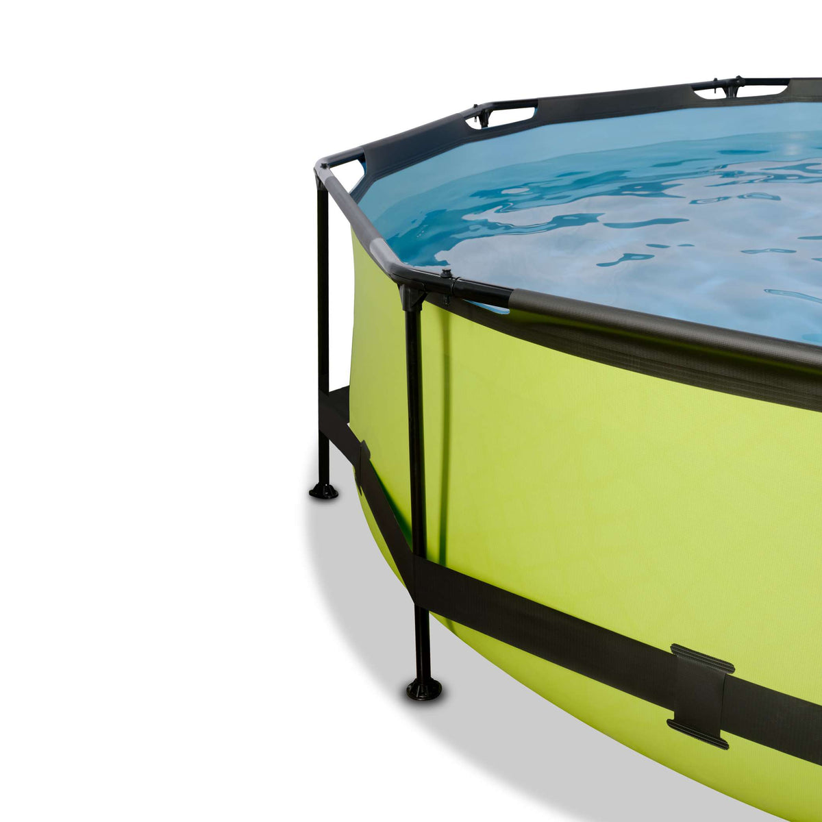 EXIT Lime Pool ø300x76cm mit Filterpumpe und Abdeckung - grün