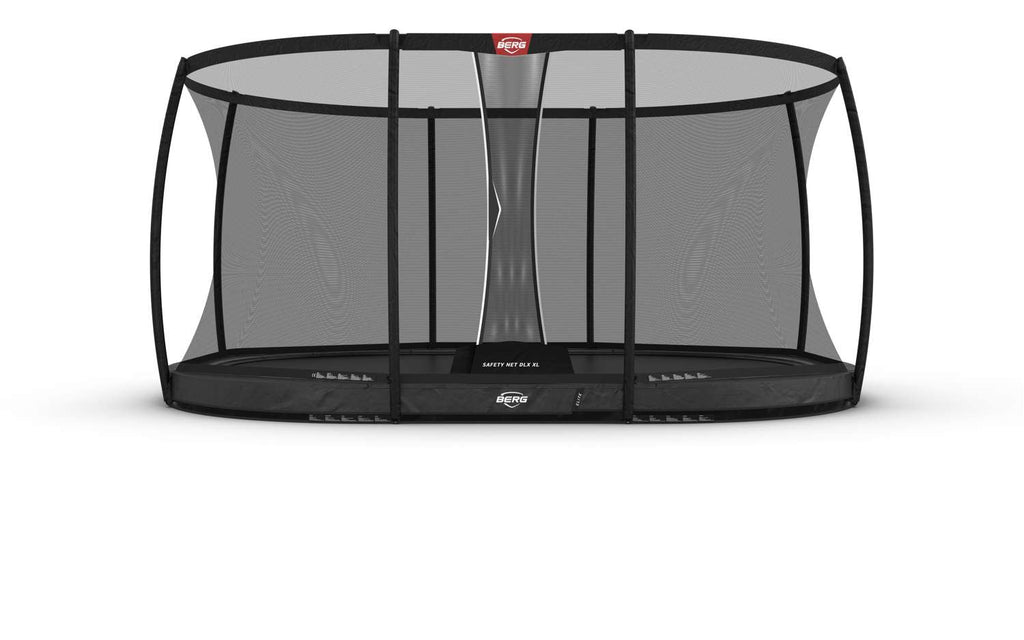 BERG Grand Elite InGround Bodentrampolin oval mit Sicherheitsnetz Deluxe XL