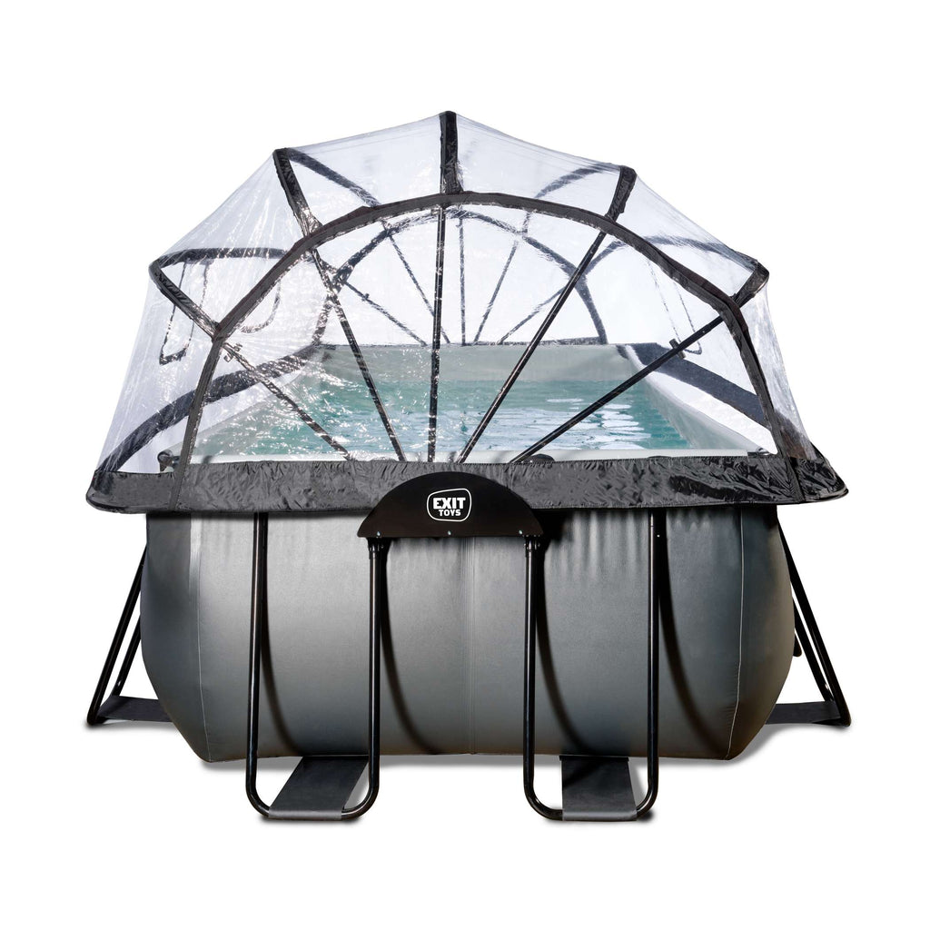 EXIT Black Leather Pool 540x250x122cm mit Sandfilterpumpe und Abdeckung - schwarz