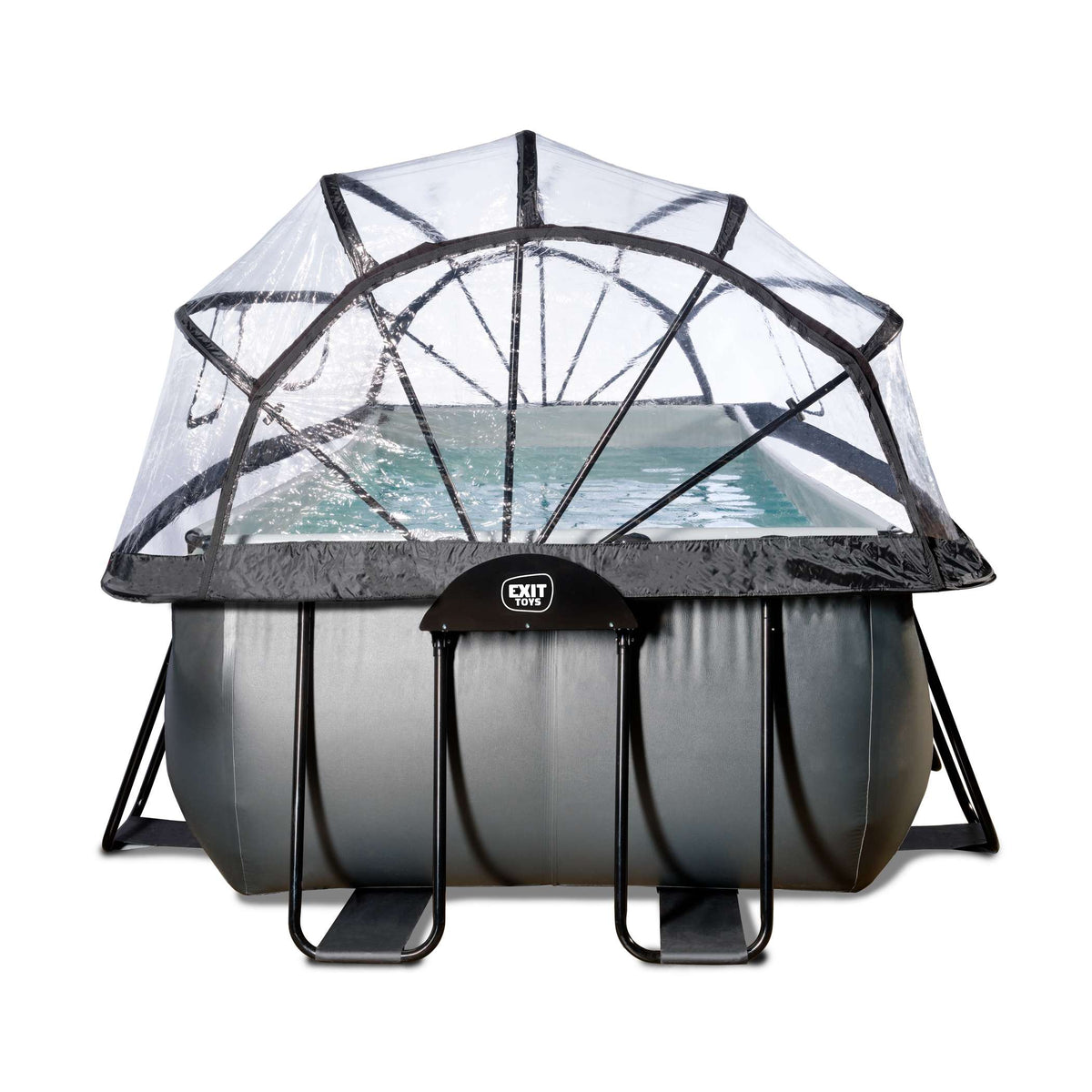EXIT Black Leather Pool 540x250x122cm mit Sandfilterpumpe und Abdeckung - schwarz
