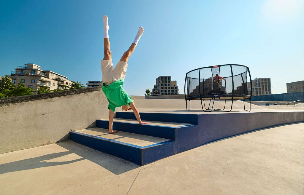 BERG Ultim Champion Regular Trampolin rechteckig mit Sicherheitsnetz Deluxe XL
