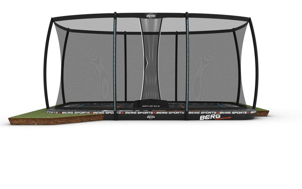 BERG Ultim Pro Bouncer FlatGround 500 mit Sicherheitsnetz XL
