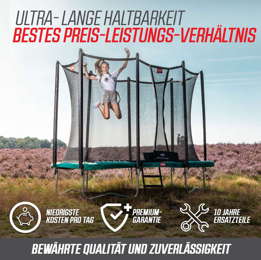 BERG Favorit InGround Bodentrampolin rund mit Sicherheitsnetz Comfort