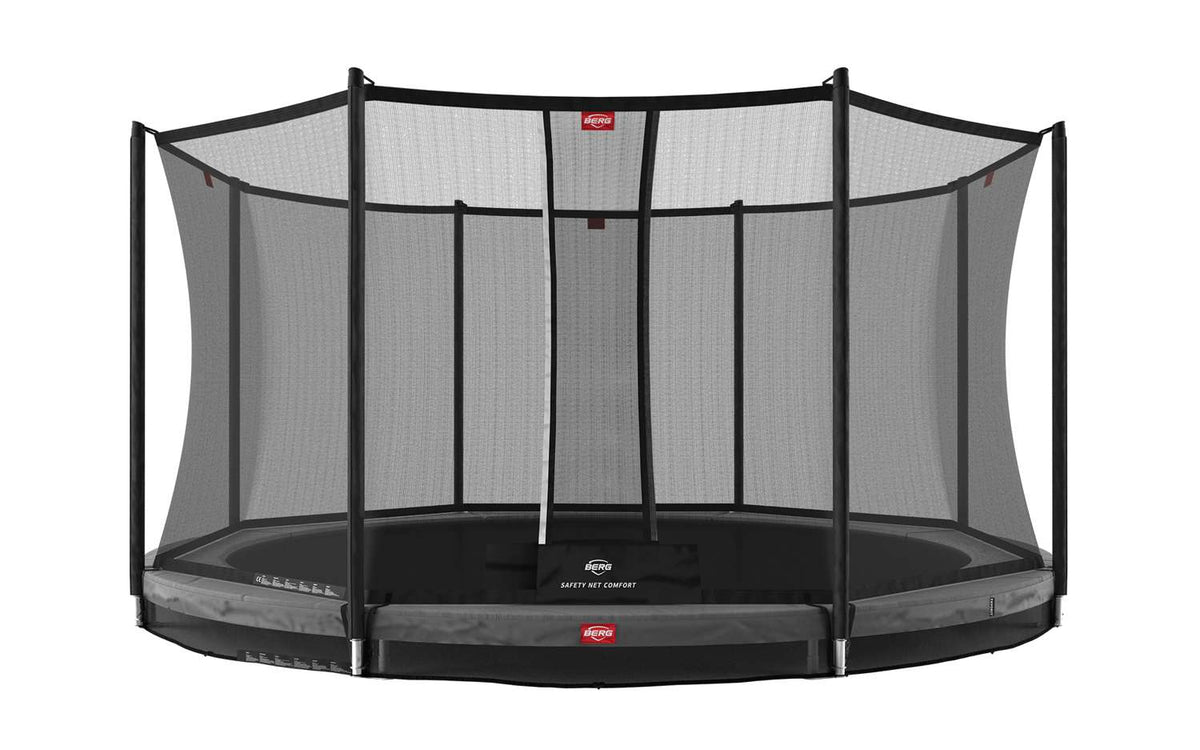 BERG Favorit InGround Bodentrampolin rund mit Sicherheitsnetz Comfort