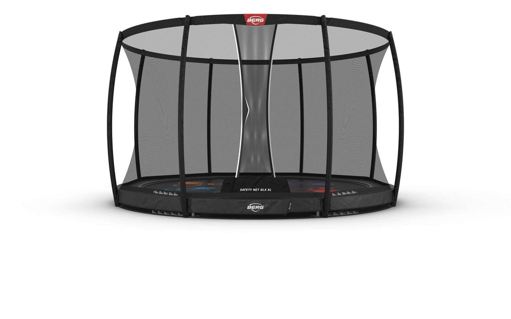 BERG Elite InGround Bodentrampolin rund mit Sicherheitsnetz Deluxe XL
