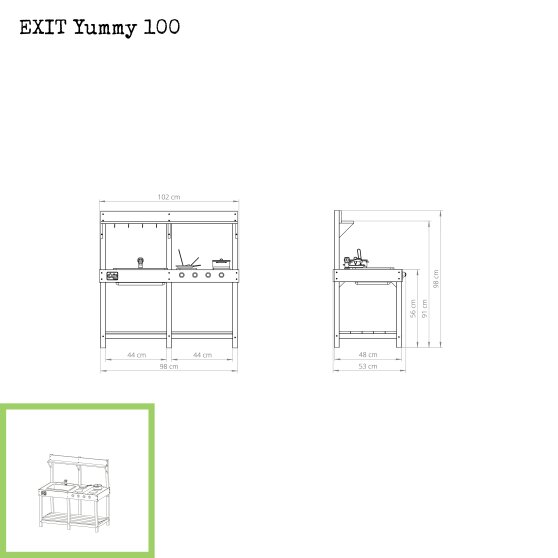 EXIT Yummy 100 hölzerne Küche für draußen - naturel