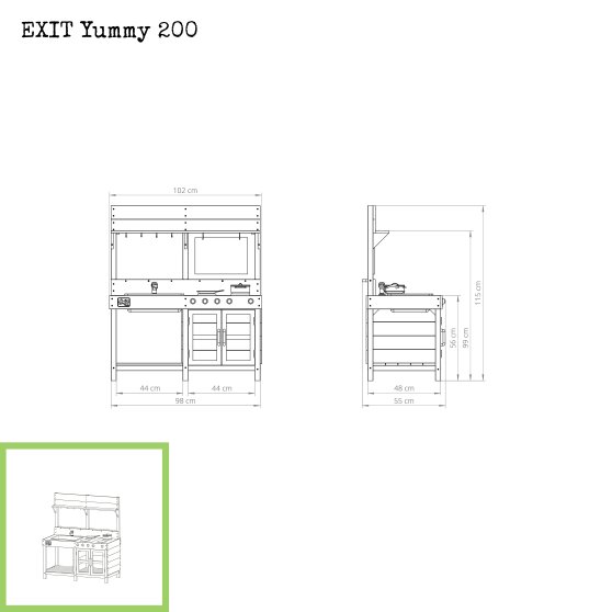 EXIT Yummy 200 hölzerne Küche für draußen - naturel