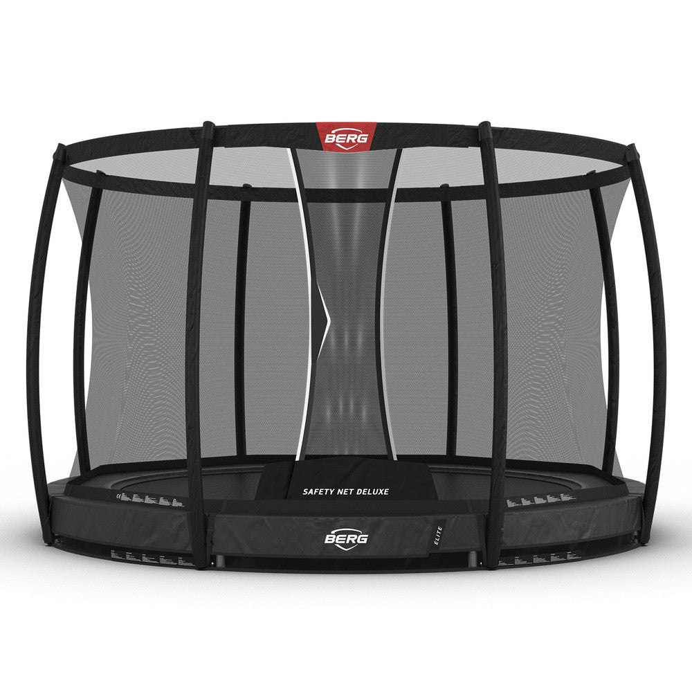BERG Elite InGround Bodentrampolin rund mit Sicherheitsnetz Deluxe
