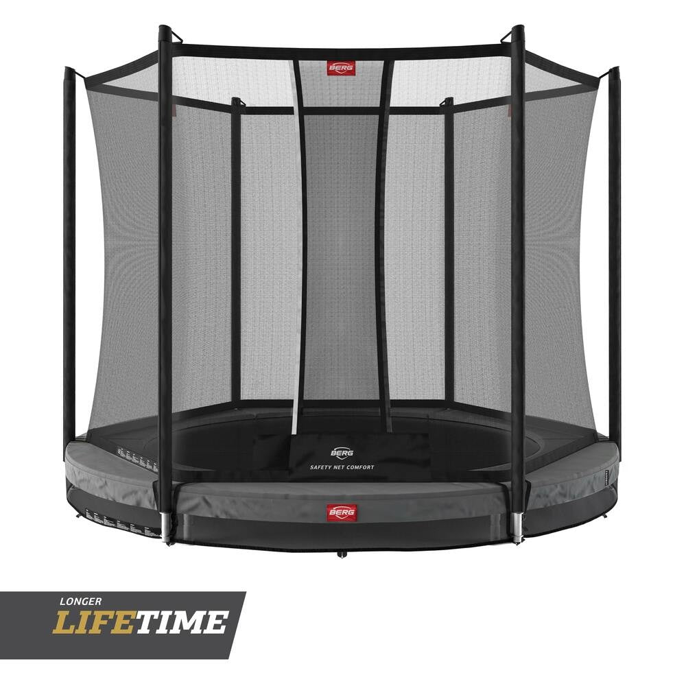 BERG Favorit InGround Bodentrampolin rund mit Sicherheitsnetz Comfort
