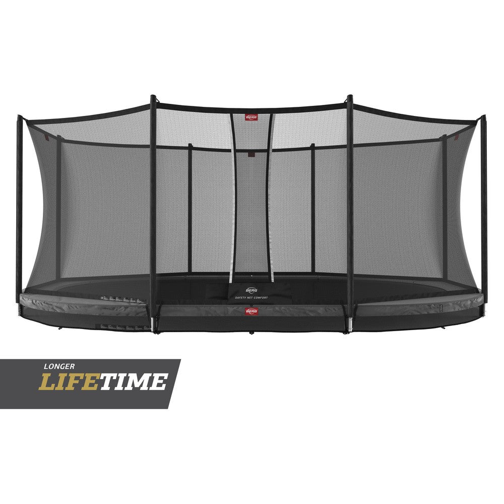 BERG Grand Favorit InGround Bodentrampolin oval mit Sicherheitsnetz Comfort