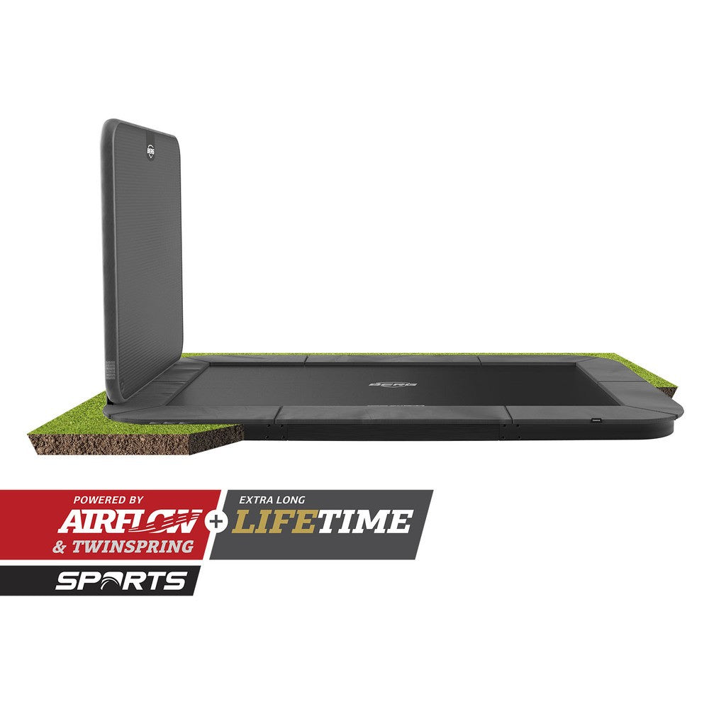 BERG Ultim Champion FlatGround ebenerdiges Trampolin rechteckig mit AeroWall