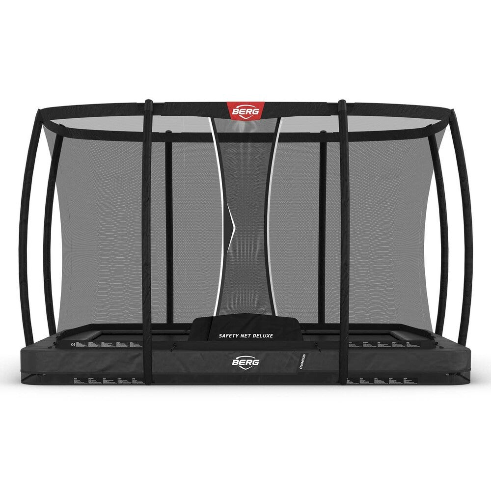 BERG Ultim Champion InGround Bodentrampolin rechteckig mit Sicherheitsnetz Deluxe