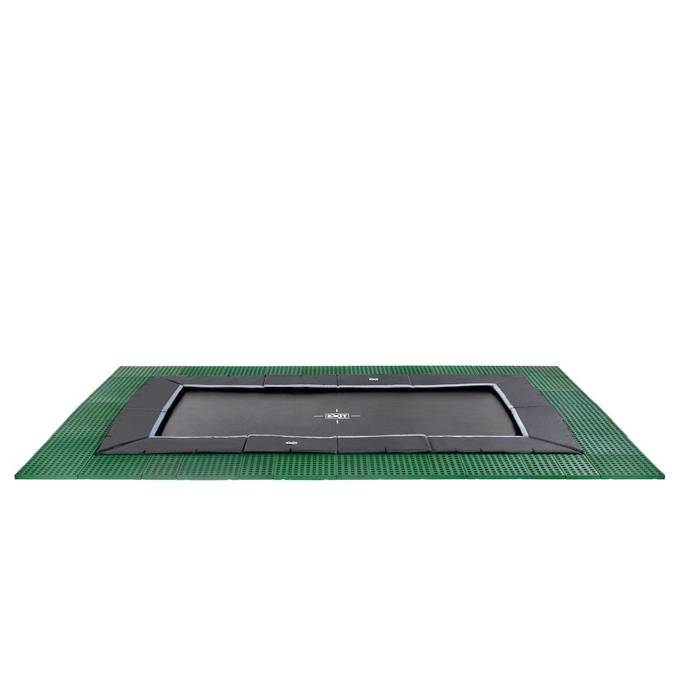 EXIT Dynamic ebenerdiges Trampolin 275x458cm mit Freezone Sicherheitsplatten - schwarz