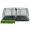 EXIT Dynamic ebenerdiges Trampolin 275x458cm mit Sicherheitsnetz - schwarz